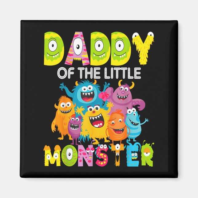 Imã Daddy Of The Little Monster 1st Birthday Boy Party (Frente)
