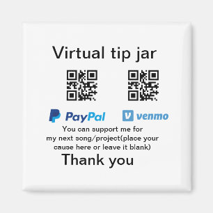 Imã Dádiva virtual jar q r código doação de moeda PayP