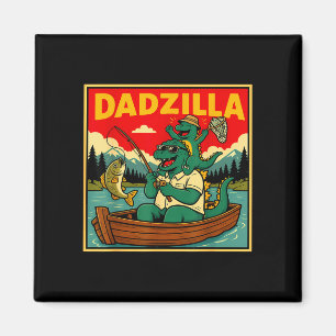 Imã Dadzilla pesca dinossauro pai e filho retrô