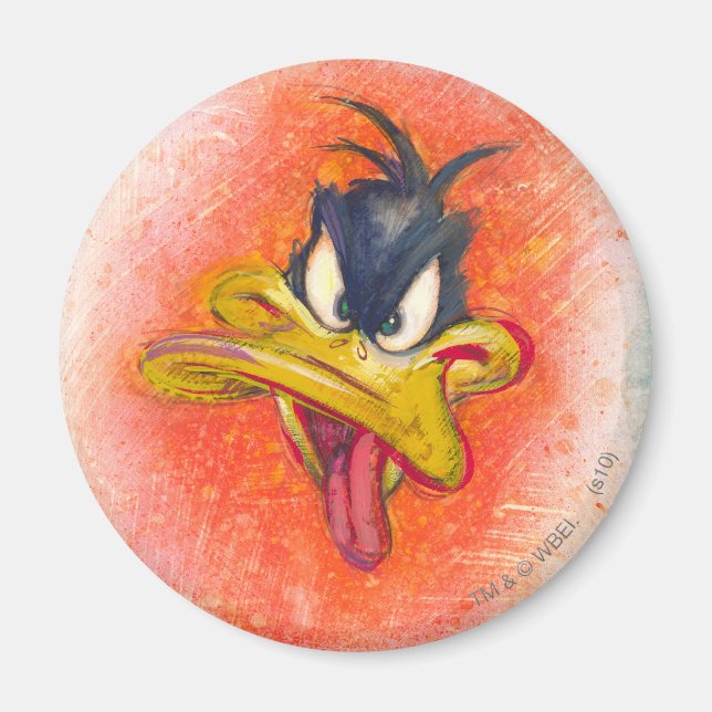 Imã DAFFY DUCK™ em laranja (Frente)