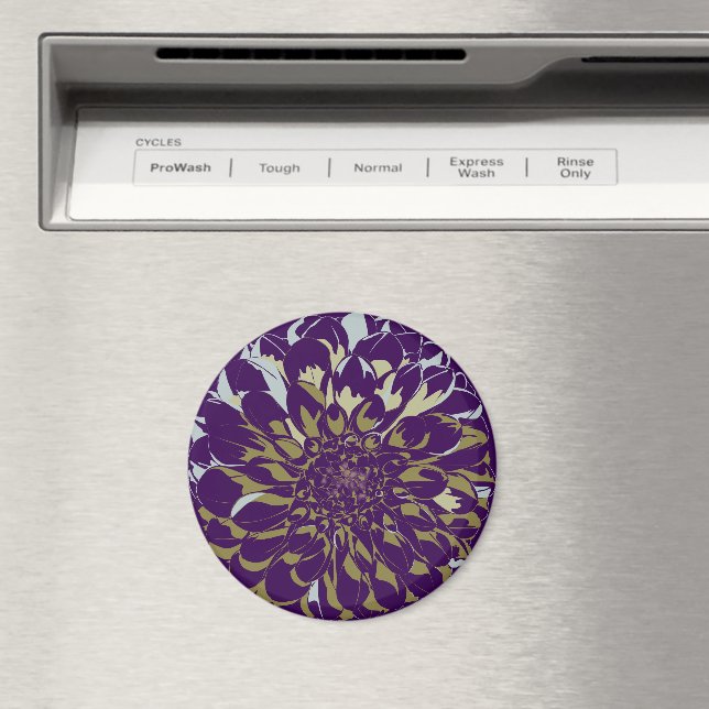 Imã Dahlia flower refrigerator magnet (In Situ (Dishwasher))