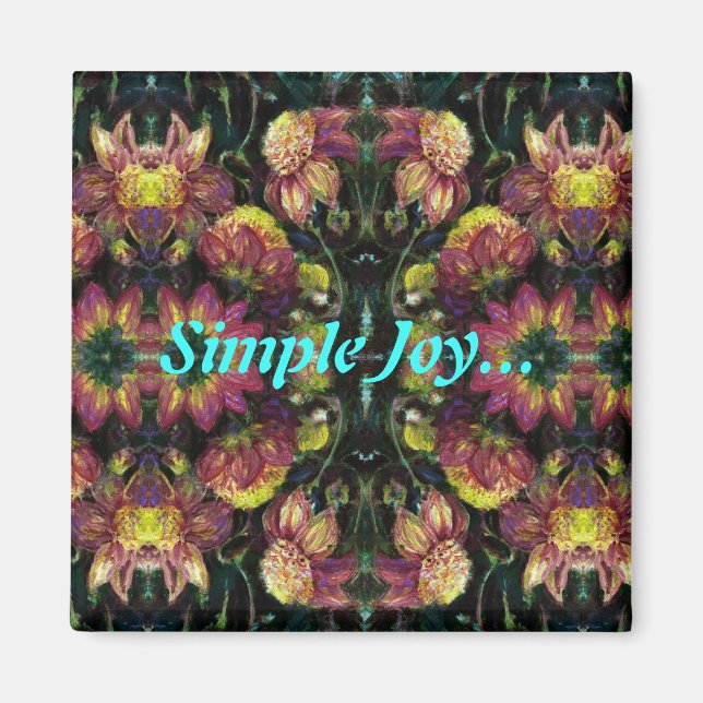 Imã Dahlias Amarelo e Rosa (Frente)