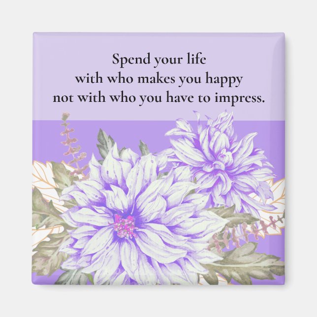 Imã Dahlias - Imagem de Favor do Casamento Ametist (Frente)