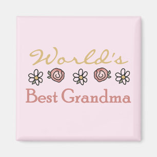 Imã Daisies e Rosas World Best Grandma