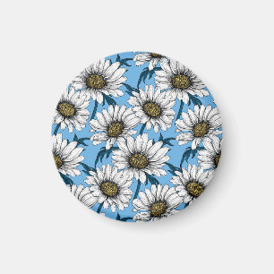 Imã Daisies, flores silvestres em azul