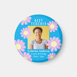 Imã Daisy Best Teacher Photo Blue