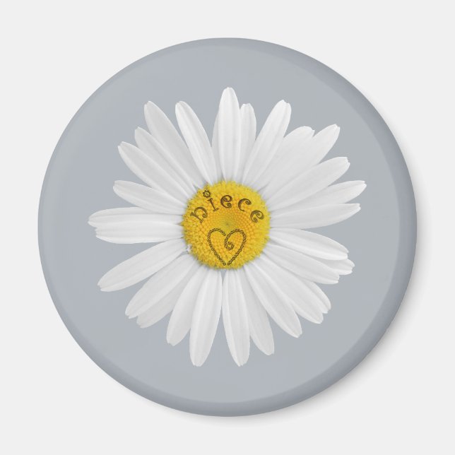 Imã Daisy Flower For Niece Art Customize Background (Frente)