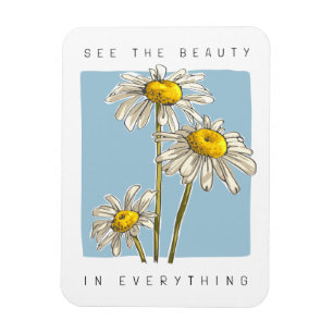Ímã Daisy Flowers Beauty Slogan