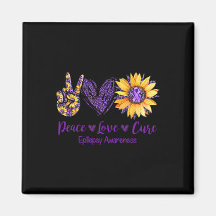 Imã Daisy Peace Love Cure Epilepsy Awarse Purple Ri
