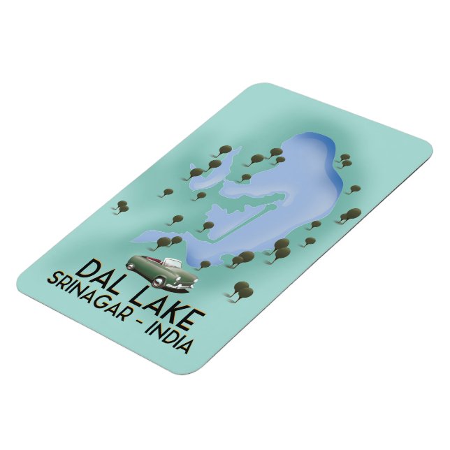 Ímã Dal Lake,Srinagar,Mapa de posteres de viagens da Í (Left Side)
