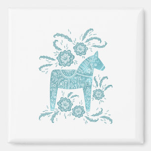 Imã Dala Horse Green e White Magnet