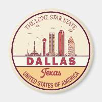 Dallas Texas City Skyline Emblem