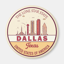 Imã Dallas Texas City Skyline Emblem