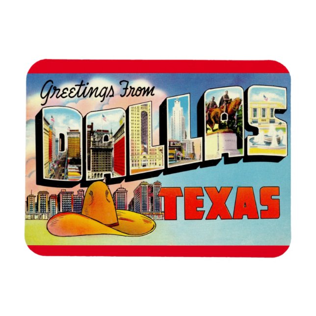 Ímã Dallas Texas Magnet (Horizontal)