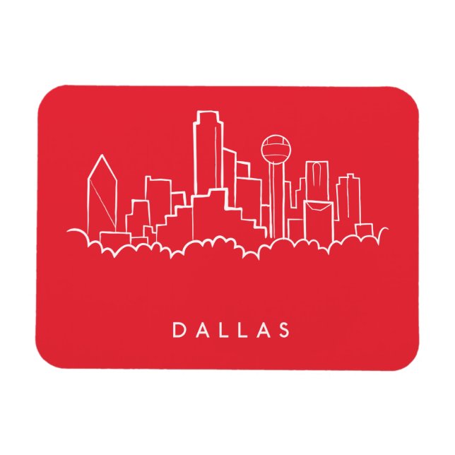 Ímã Dallas Texas Skyline (Horizontal)