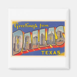 Imã Dallas Texas TX - Letra grande postal