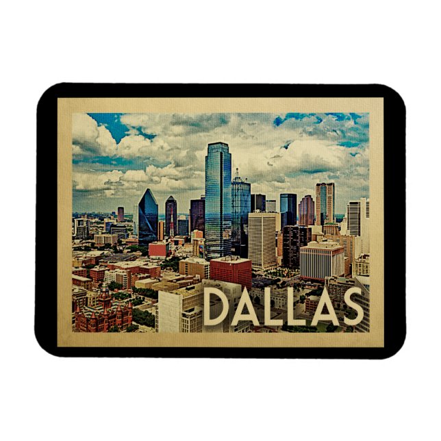 Ímã Dallas Texas Viagens vintage (Horizontal)