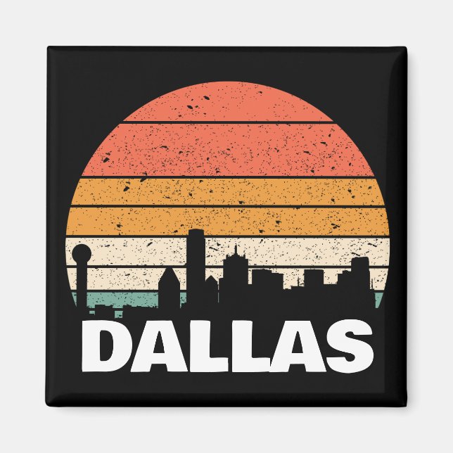 IMÃ DALLAS TEXAS VINTAGE SUNSET MAGNET (Frente)