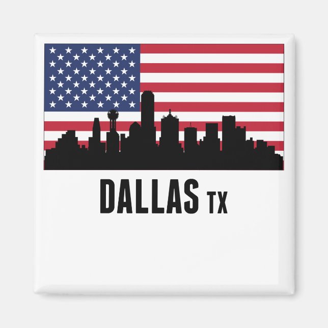 Imã Dallas TX American Flag (Frente)