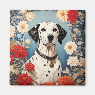 Imã Dalmácia Elegante com Flores Dahlia