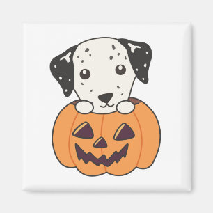 Imã Dalmaciano Em Pumpkin Cachorros Doces Felizes Mães