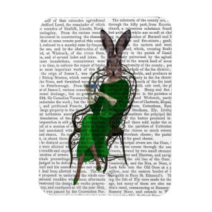 Ímã Dama Bella Rabbit Tomando chá 2