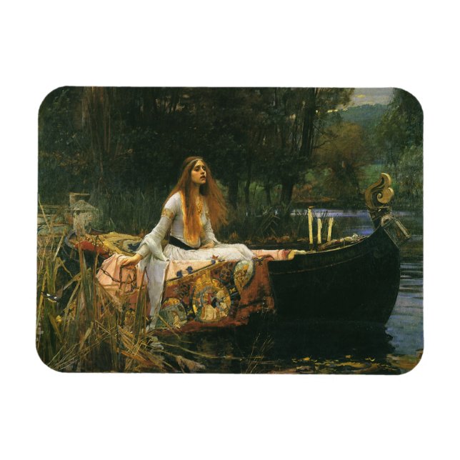 Ímã Dama de Shalott em Barco por John William Waterhou (Horizontal)