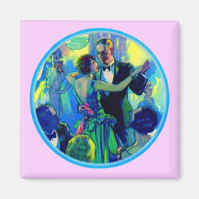 Imã dama e cavalheiro dos anos 1920 na pista de dança (Frente)