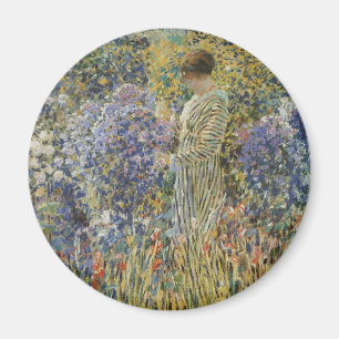 Imã Dama em um Jardim de Frederick Frieseke, Arte Fino