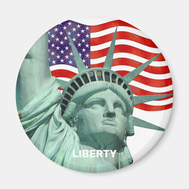 Imã Dama Liberdade e Bandeira Americana (Frente)