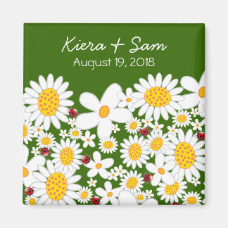 Imã Damas Brancas e Damybugs Gift / Save Date Magnet