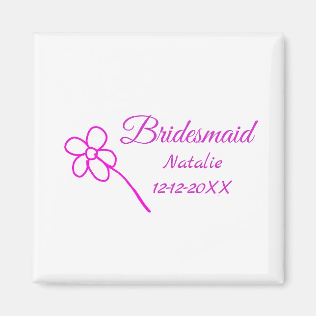 Imã Damas de honra rosa minimalista simples adicionar  (Frente)