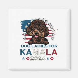 Imã Damas Para Kamala Harris 2024 Cachorro Poodle Amér