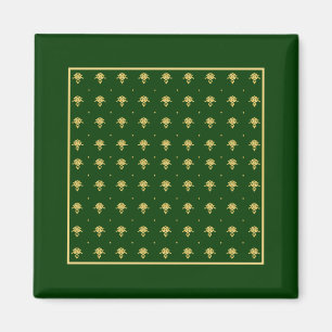 Imã Damasco verde e Dourado elegante
