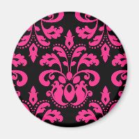 Damasco vitorioso rosa-quente e preto