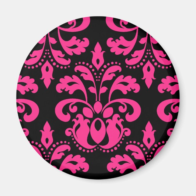 Imã Damasco vitorioso rosa-quente e preto (Frente)