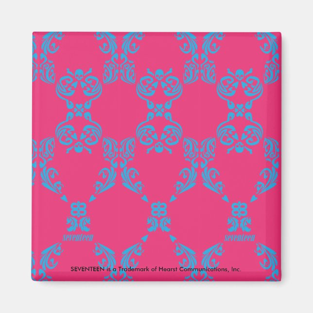 Imã Damask Aqua-Magenta (Frente)