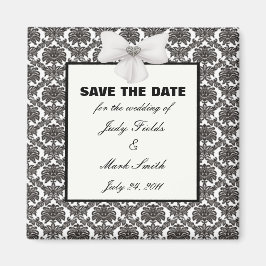 Imã Damask Elegance Wedding Save The Date Magnet