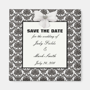 Imã Damask Elegance Wedding Save The Date Magnet