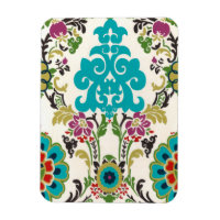 Damask Floral Patternos Plum Turquoise