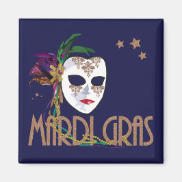 Imã Damask Mardi Gras Mask Magnet