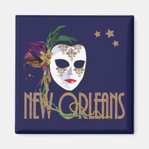 Imã Damask New Orleans Mask Magnet
