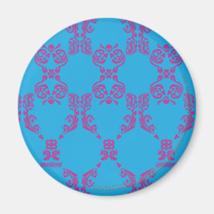 Imã Damask Purple-Aqua