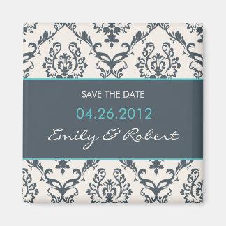Imã Damask save the date weding magnet