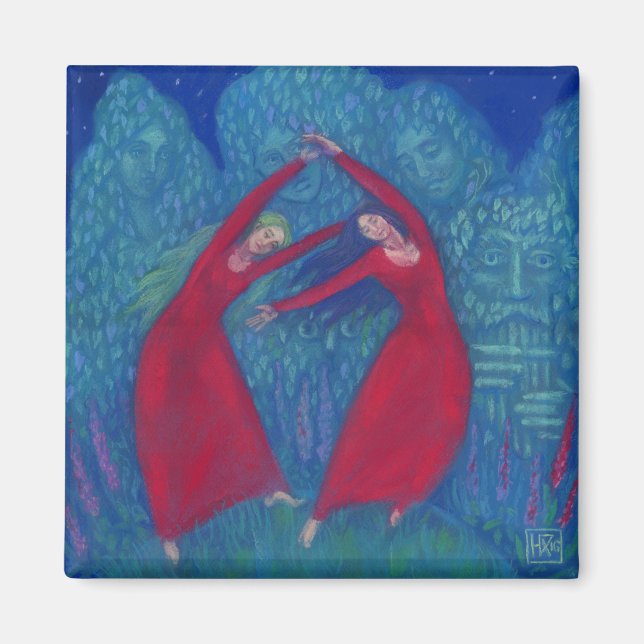 Imã Dança das bruxas, pintura pastel, arte da fantasia (Frente)