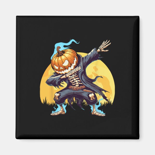 Imã Dança de abbing Skeleton sem cabeça Pumpkin Dab Bo (Frente)