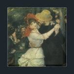 Imã Dança em Bougás por Pierre Renoir, Vintage Art<br><div class="desc">Dança em Bougal (1883) de Pierre Renoir é uma pintura de arte e de retrato românico vintage impressionismo. Os dançarinos recém-casados estão vestidos de roupas casuais e chapéus de visto. Um romântico novo homem e mulher dança de salão de casal. Sobre o artista: Pierre-Auguste Renoir, artista que foi um pintor...</div>