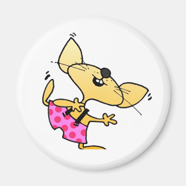 Imã Dança Engraçada de Ratos Cartoon (Frente)