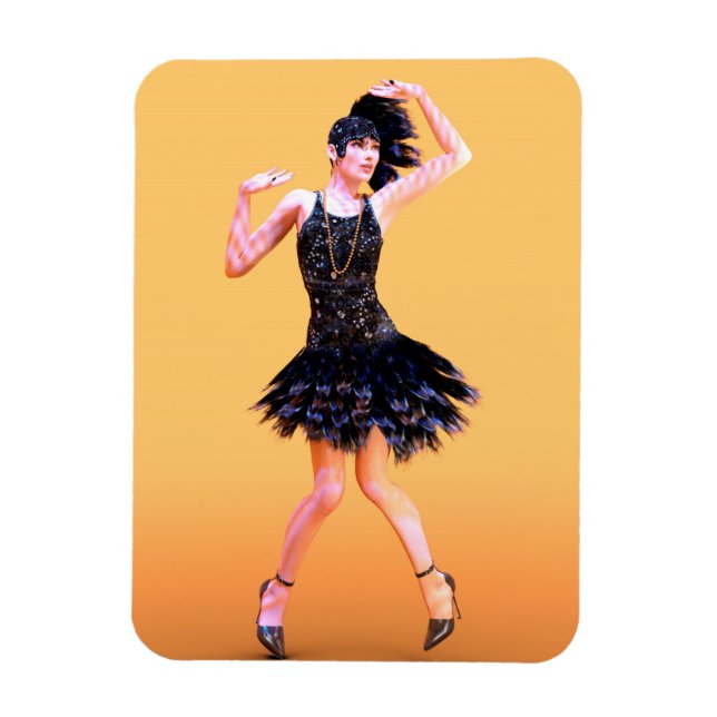 Ímã Dança Flapper Vintage (Vertical)