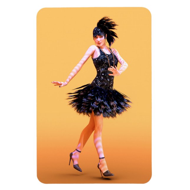 Ímã Dança Flapper Vintage (Vertical)